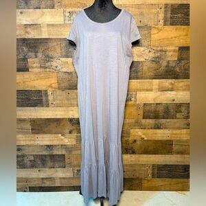 Jack & Avery Women's Gray Tiered Ruffled Maxi Dress Size 2X XXL